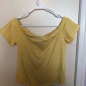 striped off the shoulder shirt